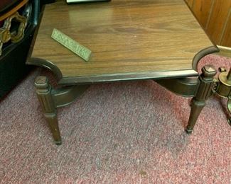 PAIR - Floating Top Style Wood Side Tables