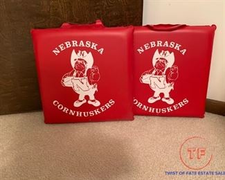 Vintage Nebraska Cornhusker Stadium Cushion Seats "Herbie Husker" - SET