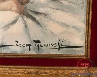 Original Oil on Canvas Nude by IGOR TAWLINSKI in Carved Frame