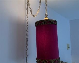 Vintage Purple Velvet Swag Lamp