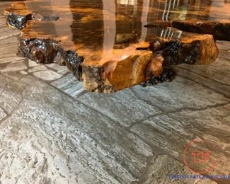 Redwood Coffee Table "An Original Star Dust" No 20251 by Burlwood Co. Redding, California