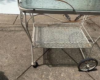 Vintage Wrought Iron Bar Cart Woodard Era