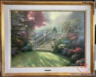 Artist Signed "Stairway to Paradise" THOMAS KINKADE Studio Proof Enhanced Limited Edition 118/160 Canvas Print