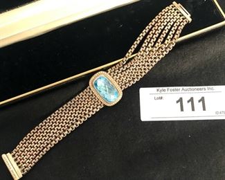 DAVID YURMAN STERLING SILVER BRACELET WITH BLUE TOPAZ