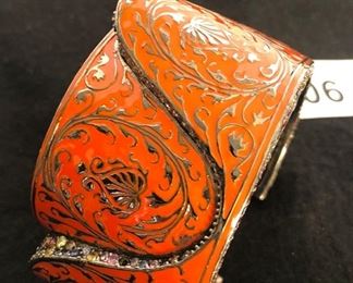 MCL, MATTHEW CAMPBELL LAUENZA STERLING SILVER AND ENAMEL CUFF