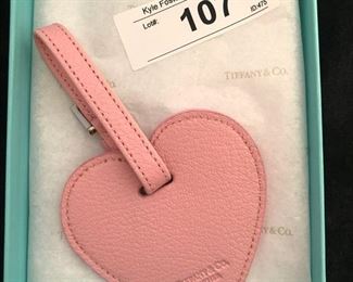 TIFFANY & CO LEATHER LUGAGE TAG, NEW IN BOX 