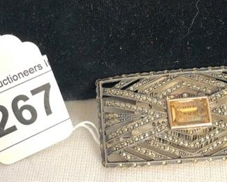 STERLING SILVER RECTANGULAR BROOCH