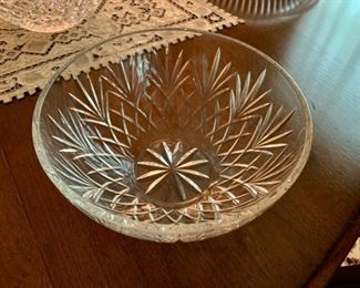 CLEARANCE !  $15.00 now, was $50.00........Augusta Bowl Hand Cut Lead Crystal made in Yugoslavia, original box included.   8 1/2" Diameter 