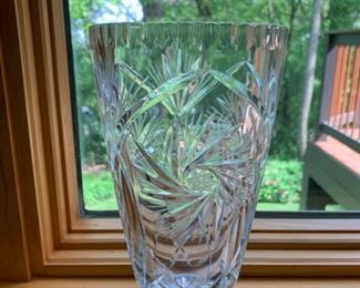 HALF OFF!  $30.00 now, was $60.00........Very Nice Heavy Crystal Vase, 8 3/4" tall