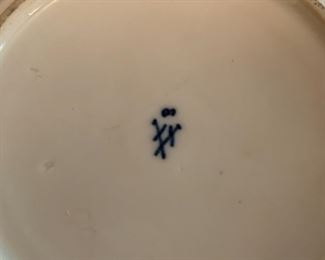 Mark on Blue Onion Plates 