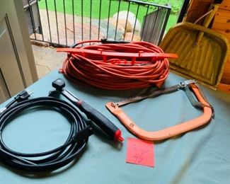 CLEARANCE !   $5.00 now, was $12.00....Garage LOT 46   Extension Cords, Saw and More