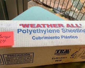 CLEARANCE !    $10.00 now, was $40.00....Garage LOT 34  Large Box Plastic Sheeting