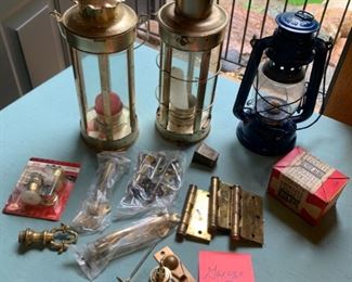 CLEARANCE !  $5.00 now, was $16.00....Garage LOT 28  Lanterns, Brass Hinges and More