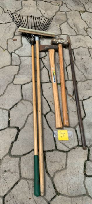 $10.00 for all......GARAGE LOT 97  Rake, Axe and more
