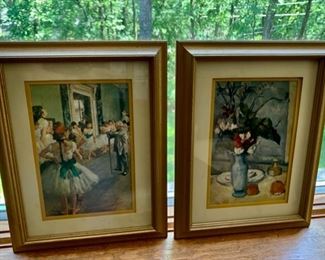 CLEARANCE!!  $5.00 now, was $28.00 for pair......Windsor Art Productions Prints (Blue Vase and Ballet) Framed 14" x 11" (Print Lot P)
