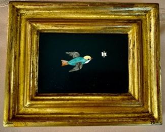 $28.00......Sweet Inlaid Bird, Framed 6 1/2" x 5"  (PLO)
