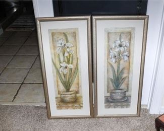 93. Pair Of Framed Floral Prints