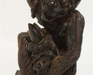1004	CARVED HARDWOOD-GROTESQUE ANIMAL, 8 1/2 IN HIGH
