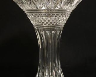 1053	LARGE WATERFORD CUT CRYSTAL VASE SIGNED BY JIM OLEARY 2002 14 1/8 IN H, 10 IN TOP DIAMETER
