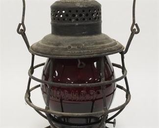 1075	NY, NH & H RAILROAD LANTERN RED GLOBE, MARKED ON THE METAL & THE GLASS
