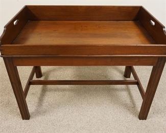 1101	BUTLERS TABLE W/ DOVETAILED GALLERY 30 1/2 IN X 17 3/4 IN, 22 IN H 
