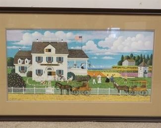 1122	CHARLES WYSOCKI LIMITED EDITION DOUBLE MATTED PRINT TITLED *TEA BY THE SEA* 175/1000 OVERALL DIMESIONS 34 1/2 IN X 21 IN 
