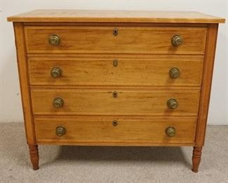 1160	ANTIQUE 4 DRAWER DRESSER W/TURNED FEET. 41 1/2 IN WIDE X 36 IN HIGH
