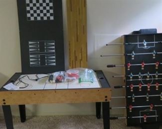 Game Table - air hockey, Foosball, Checkers & Chess with all accessories