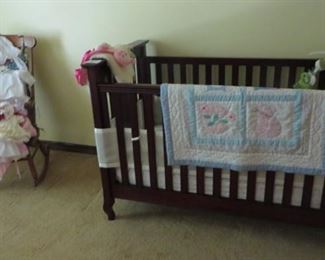 Baby Clothes, Like New Baby Bed Complete, Rocker