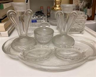 160L Glass Vanity Set