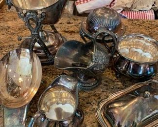 359k Silver Plate Serving Pieces