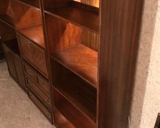 (SOLD)PRICE: $110.00  MCM Lighted Bookcase with 2 adjustable shelves. Lighted as seen in images. 
Measures:
76.5”Tall • 16” Deep • 30”Wide
Item#654467
