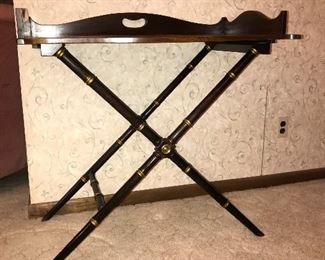 PRICE: $80.00  Vintage Butler Table. Removable top. Hitchcock style. 
Measures: 31”Tall • 19.5”Deep • 34.5”Wide 
Item#65468