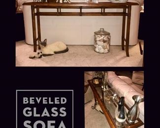 Beveled Glass Console Sofa Table 
