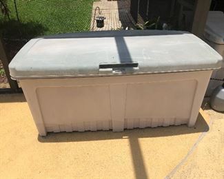 PRICE: $35.00 Resin pool storage box with hinged lid 