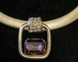 Vintage Tourmaline gold Chain Necklace