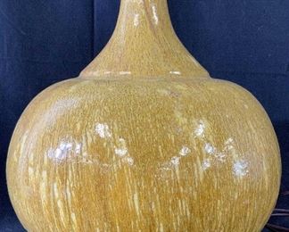 Oversized Ceramic Gold Toned Ceramic Pottery Lamp