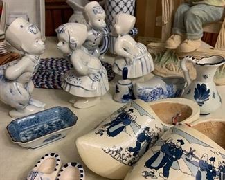 Collection of Holland ceramics, clogs.