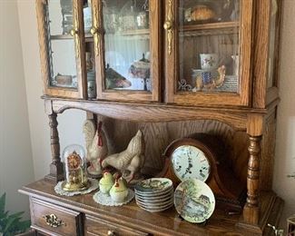 Oak china cabinet.