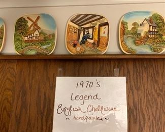 Legends chalk ware plates.