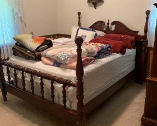 4 poster bedroom set, 2 dressers nightstand and bed.