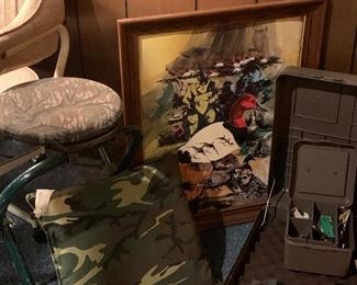 Hunting gear, duck art.