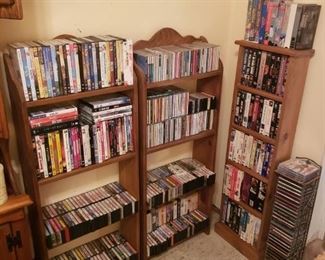 DVDs, CDs, cassettes