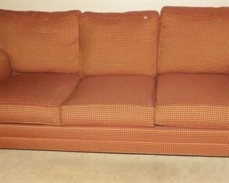68.  ETHAN ALLEN CHECKED COUCH 86"    $150.00