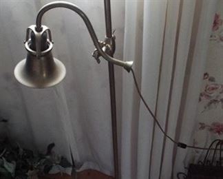 105.   BRASS ADJUSTABLE BELL SHAPED FLOOR LAMP 48"      $50.00