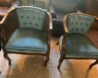 Velvet wicker chairs