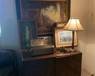 Antique hide-a-bed cabinet