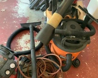 DeWalt Saw Horses and Rigid Shop Vac and Toro Rake and Vac