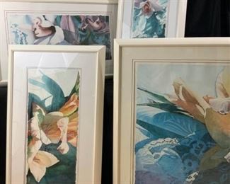 Four Large Beautiful Floral Paintings