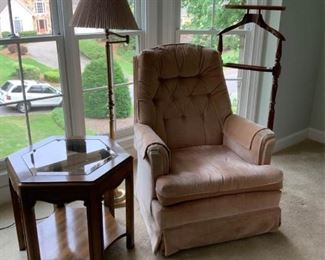 Master Pink Chair, Table, and Lamp